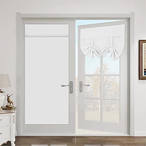 Cortina De Puerta Francesa Cinta Sin Perforaciones Cortinas De Puerta Opacas Superiores Plisado De Lápiz Filtrado De Luz Panel Funcional Cortinas Para El Hogar Y La Oficina (66×173cm/26×68in×1,Blanco)