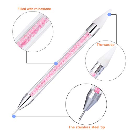 image for Rhinestone Picker Dotting Pen, TEOYALL Dual-Ended Wax Pencil Nail Art 