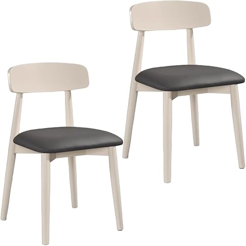 Miniatura 12 de YVYKFZD Sillas de comedor de madera maciza, juego de sillas de comedor sin brazos, sillas de cocina tapizadas de cuero, cómoda silla auxiliar con