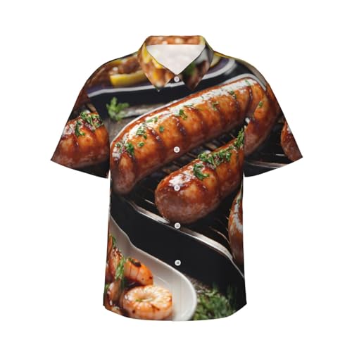 Chemise de vacances EdWal respirante et short d'été léger imprimé restauration rapide