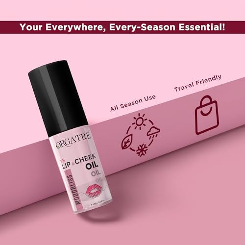 Image of Orgatre Moisturizing Lip Tint Oil (6.5ml) | pH Reactive Lip Oils with Natural, Glossy Pink Finish | Long-Lasting And Non-Sticky Liptint Infused with Olive Oil & Vitamin E | Formulated for Young Skin