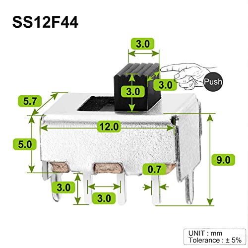 Image of Chanzon SPDT Mini Micro Slide Switch 1p2t 2 Position 25pcs 3mm Toggle Vertical Slide Switch Panel Mount Small High Knob Vertical for PCB Arduino Breadboard Electronic Board Dip Miniature SlideSwitch