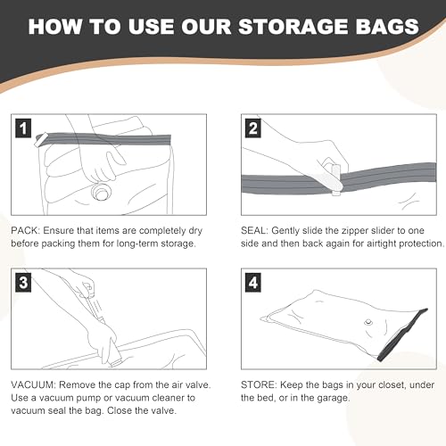 Naturelux NAT-BAG-4J4L4M8S Vacuum Storage Bags, 20-Pack Space Saver, Zipper Vacuum Sealed Bags thumb #5