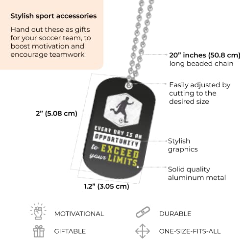 Inkstone Soccer Dogtag Necklaces | Motivational Winners Never Quit, Quitters Never Win | (12 Pack) | Encouraging Gift for Students, Teams, Players3
