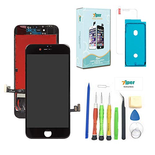Screen Replacement for iPhone 8 (4.7 inch) -3D Touch LCD Screen Digitizer Replacement Display Assembly Repair Kits with Waterproof Adhesive, Tempered Glass, Tools,Instruction (Black)
