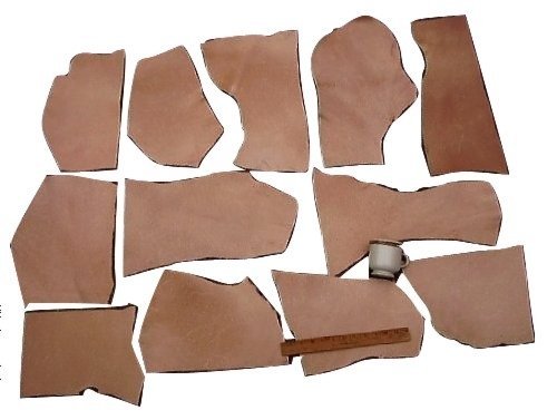 Leather Side Veg Vegetable Tan Split Pieces Light Weight; 2 Lbs, 9 Square Feet