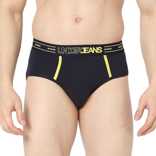 Image of Underjeans by Spykar Men Premium Pack of 2 Navy- Dark Grey Brief