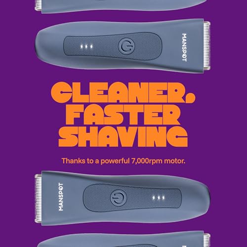 Image of MANSPOT Electric Groin Hair Trimmer Hair Finishing Trimmers, Men's Shaving & Grooming Sets Kit with 4 Guards and Replaceable Ceramic Blade Heads,Waterproof Wet /Dry Trimmer,90 Minutes Shaving Tools
