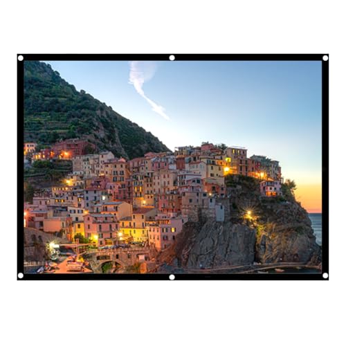 Image of Portable 60 100 Inch Foldable Projector Screen Outdoor Indoor No Crease White Curtain 4:3