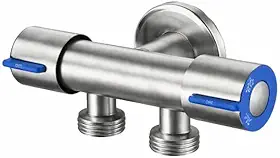 Torneira Registro Dupla Saída Inox 1/2" Válvula Dupla Parede Controle Independente | Storeasy
