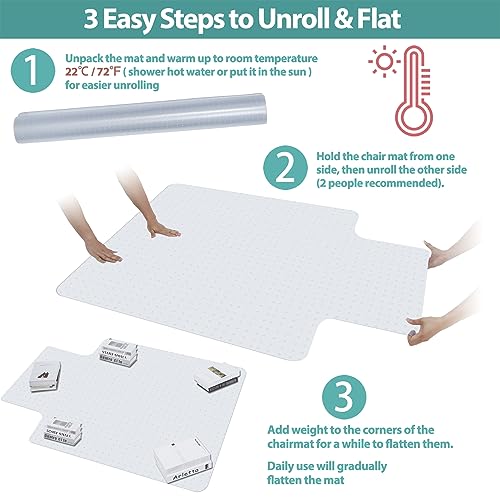 Super Deal SD0711 Upgraded 48 Inch X 36 Inch Transparent Office Mat Chair Mat, Heavy Duty Carpets With Lip For Hardwood Floor, Rug Carpet Floor Computer Desk Low And Medium Pile Carpets thumb #1