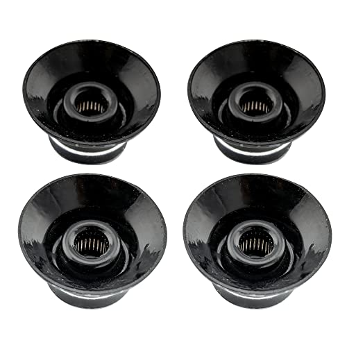 Musiclily Pro Left Handed Imperial Inch Size Bell Top Hat Knobs for USA Made Les Paul Style Electric Guitar,Black (Set of 4) - Image 4