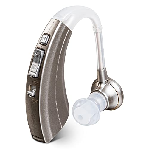 Britzgo Premium Hearing Amplifier For Adults And Seniors, Aids In Hearing , 4 Frequency Modes, 500 Hour Battery Life Digital Sound Amplifier, Fits Both Ears,Bte, Comes With Additional Batteries:silver #TOP8