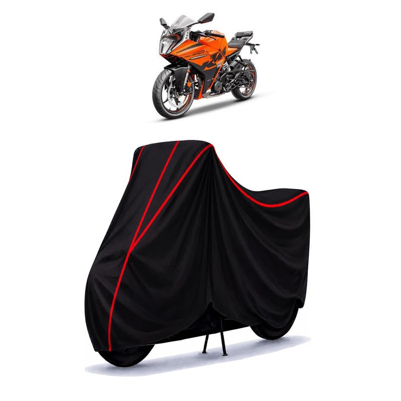 Image of KTM RC 390 Water Resistant Bike Cover for All Motorcycles & Rain | Heavy Duty Taffeta Fabric | UV Protection, Dustproof, Scratchproof | All Weather Two Wheeler Body Cover with Elastic Bottom