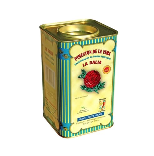 Pimentón De La Vera DOP Lata 800g - Pimenton De La Vera Dulce Auténtico, Pimentón Dulce Ahumado Tradicional Ideal Para Cocinar, Pimenton dulce