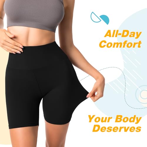 Sanpetix Gym Shorts for Women, High Waisted Cycling Shorts for Runing Yoga Workout Sport Coffee 1 Pack LXL - Image 3
