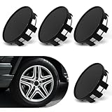 leechio 4 PCS Car Center Caps for Rims, Rust Resistant and Durable Wheel Center Caps, 2.13' x 0.6' Snap-in Vehicle Rim Hub Central Hubcap Replacement Parts, Suitable for Most (Black)
