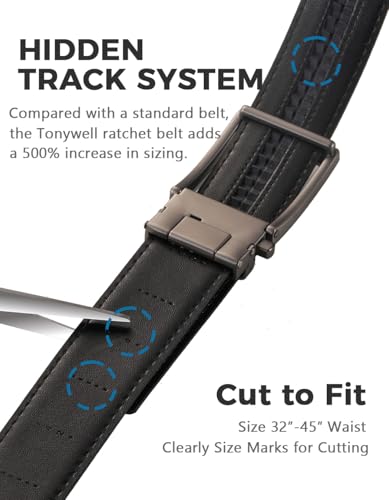 Ratchet Belts for Men, Leather Dress Belt, Adjustable Comfort Click Buckle2