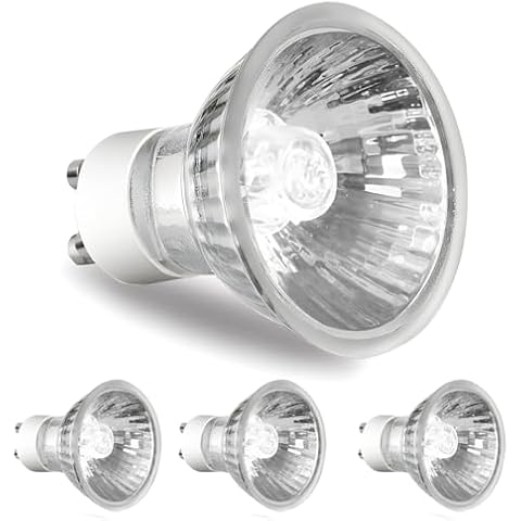 GEEZO Bulb 50W 120V, 4 Pack Long Lifespan GU10 Halogen Bulb, GU10 Dimmable Warm White 2000K for NP5 GU10 120V 50W Bulb Candle Warmer Cover