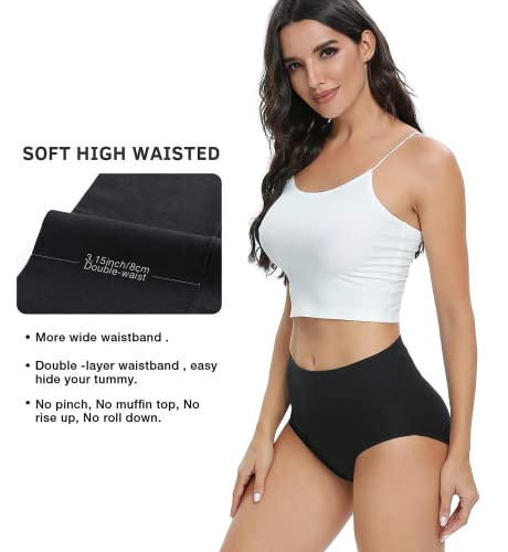 Altheanray Womens Underwear Cotton Briefs - High Waist Tummy Control Panties For Women Underwear Soft(1002L-Db/Wi5) #TOP4