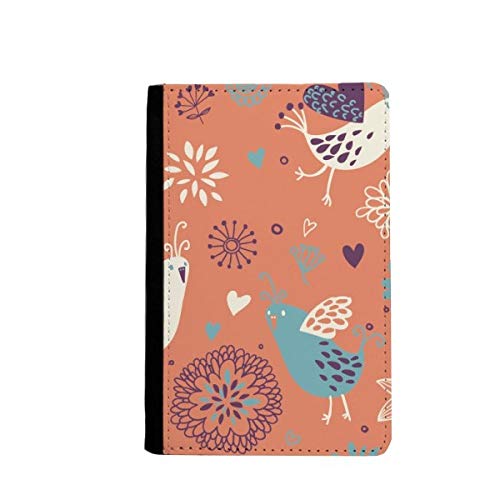 Étui pour passeport motif fleur orange en similicuir haut de gamme