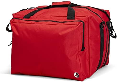 LINE2design Deluxe Step-In Firefighter Gear Bag with Maltese Cross Logo with Removable Shoulder Straps & Triple-Reinforced Stitching - Red 3 LINE2design Deluxe Step-In Firefighter Gear Bag with Maltese Cross Logo with Removable Shoulder Straps & Triple-Reinforced Stitching - Red