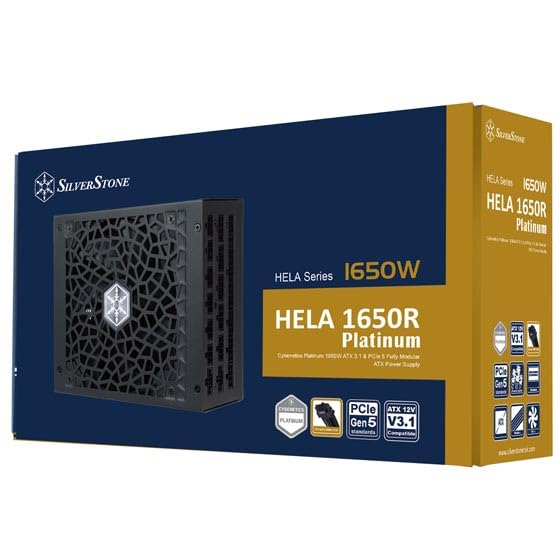SilverStone Technology HELA 1650R Platinum, Vollständig modulares PCIe 5 Cybenetics-Platinum-ATX-Netzteil mit 1650W, SST-HA1650R-PM