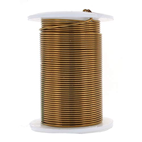 Image of The Beadsmith Wire Elements 18-Gauge Lacquered Tarnish-Resistant Copper Wire for Jewelry Making, 10 Yard, 9.14 Meter Spool (Antique Brass Color)