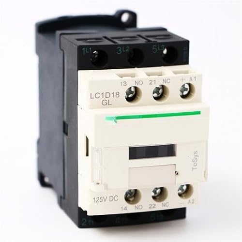 JFQOWCMP LC1D18GL DC Contactor 3P 3NO LC1-D18GL 18A 125V DC Coil