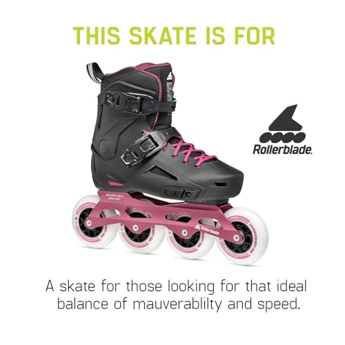 Rollerblade Lightning 90 Women's Urban Inline Skate, Black and Sangria by Rollerblade - Image 3