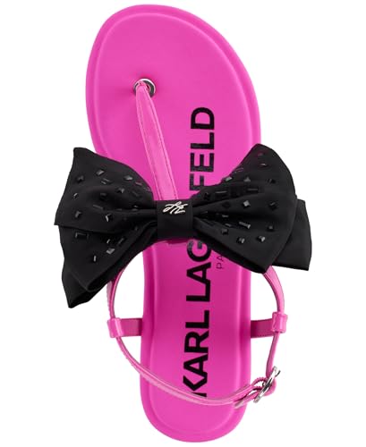 KARL LAGERFELD Women's Cristi Studded Bow Thong Flip Flop Sandal Slide2