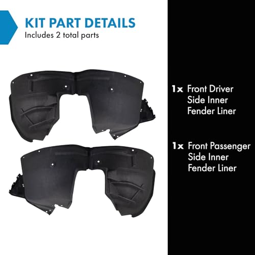 Image of TRQ Front Inner Fender Liner Set Compatible with 2017-2023 Cadillac XT5 GM1248276 GM1249276