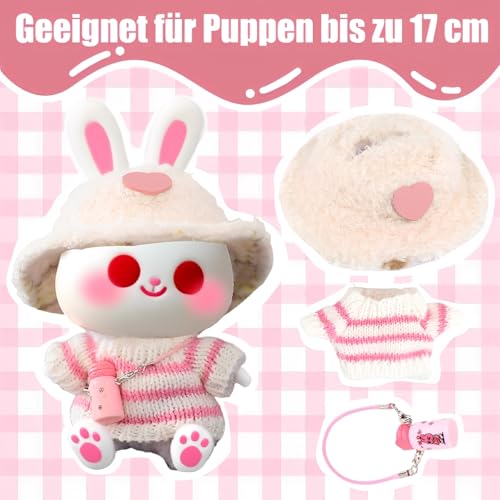 Esshogo 1 Set Kleidungsset für LBB Puppe, Bekleidung für 17cm Plüsch, Kleidung für Puppe, Puppenkleidung, Kleidung für 17 cm große Puppe