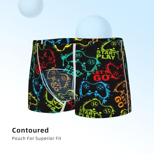 Boys' Cotton Boxer Brief Soft Underwear-Play Game Start4