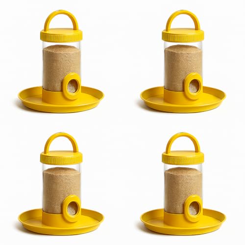 Image of Hanging Bird Feeder 700gm Weatherproof Yellow Pack of 4