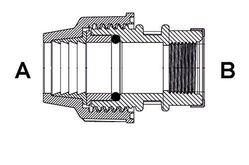 PE-Adaptor Inside Thread 40mmx1 1/4", Multicoloured, 1 1/4 inches - Image 2