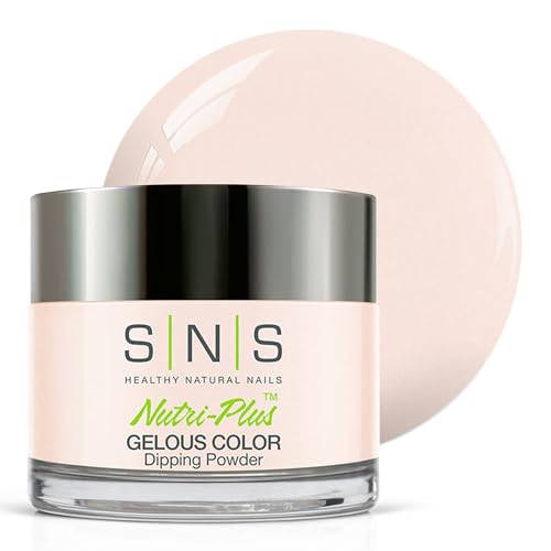 SNS Nail Dip Powder Gelous Color Dipping Powder - Barely There Pink (Pink Pastel/Cream Shimmer) - Long-Lasting Dip Nail Color Lasts 14 Days - Low-Odor & No UV Lamp Required - 1oz