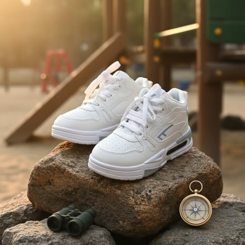 Image of Stylish Kids Lightweight Mesh Sports Running Shoes for Boys | Comfortable Lace-Up Casual Sneakers with Cushioned Sole for School, Outdoor Play