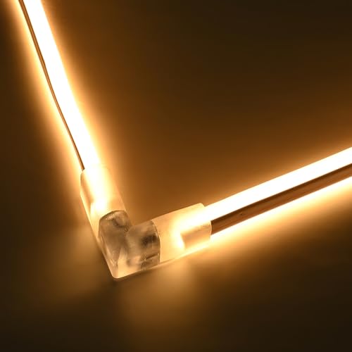 Image of Yescom 10 Sets of L Shape Corner 2 to 1 Wire Splice Connector with 2-Pin | for BiLume 2700K Sunset Glow Warm White AC110-120V LED Neon Rope Lights