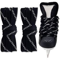 Cordones Encerados Patines TSUWNO Cordones encerados para Patines de Hockey sobre Hielo o en línea, de Calidad y algodón Resistente (Negro, 96) Profesionales.