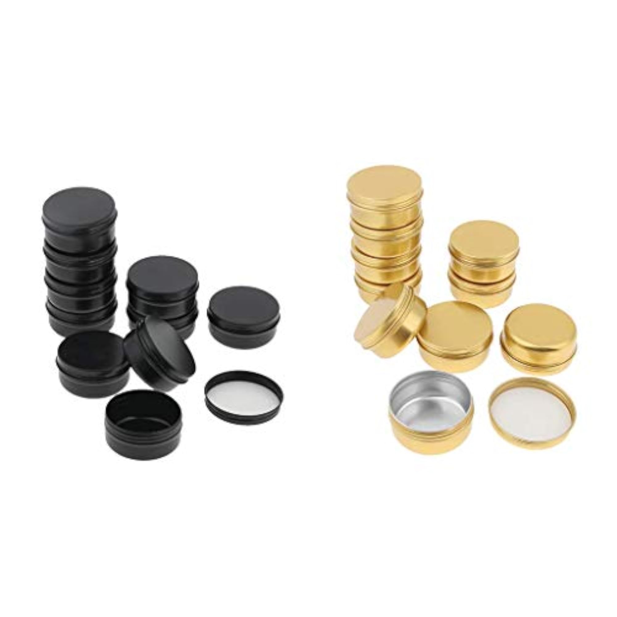 Empty Metal Cosmetic Containers Travel Tins Makeup Sample Jars, 50g, 20 Pieces