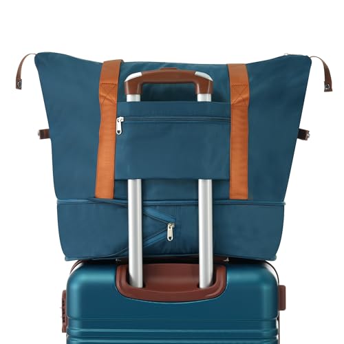 24 Inch Hard Shell Luggage Sets with Duffel Bag, Light Travel Suitcase with 360° Spinner Wheels TSA Lock, Vintage Luggage Set Unisex Adult (Blue)4