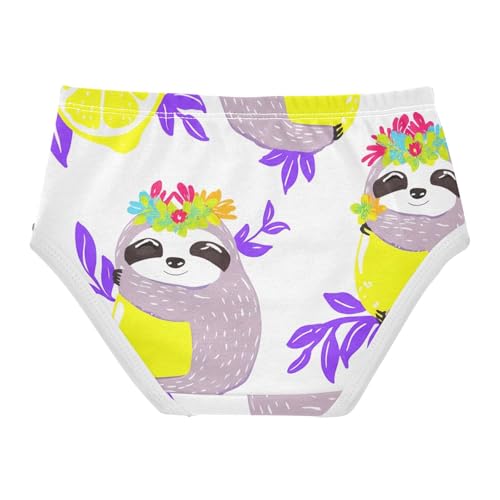 Cotton Toddler Underwear Custom Cute Sloths Flower Lemons Panties Little Girl Fun Briefs Undies Kids 2t2