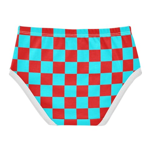 Red and Teal Buffalo Checkered Toddler Girls's Underwear 2T2