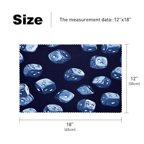 Sets de table thermorésistants Blue Dices 30,5 x 45,7 cm lavables - 6