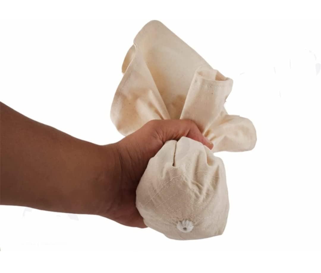 Cotton Jalebi Cloth Choice Double Layered Washable Reusable and Hand Stitched Imarti Jalebi Making Cloth with Hole for Professionals (Off White)