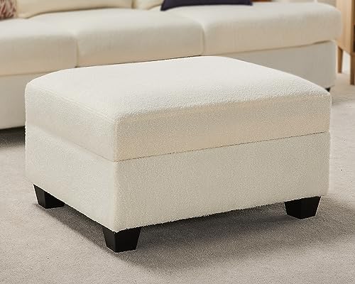 Comfy VanAcc Sofa with Extra Deep Seats for Living Room, Offwhite Bouclé