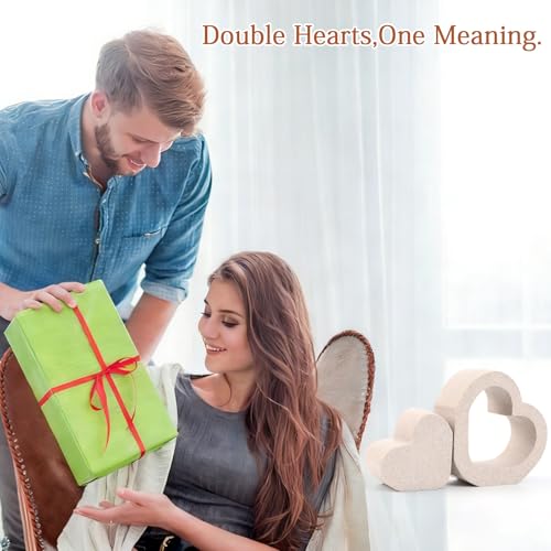 Conjunto de 2 Estatuas de Corazón de Resina miniatura 6