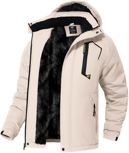 Image of QPNGRP Mens Waterproof Fleece Ski Jacket Windproof Winter Snow Coat