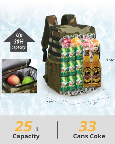 Image of Tactical Backpack Cooler for Men,25L Insulated Lunch Ice Chest for Work